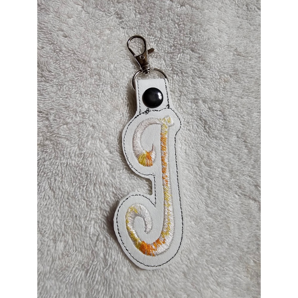 Letter J‎ Keychain Initial Keyring Bag Charm Backpack Clip On Accessory